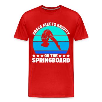 Diving diving board - Men's Premium Organic T-Shirt - red - Front - Damien (186cm)