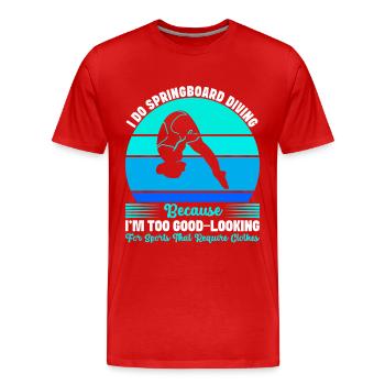 Diving diving board - Men's Premium Organic T-Shirt - red - Front - Damien (186cm)