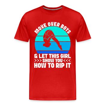 Diving diving board - Men's Premium Organic T-Shirt - red - Front - Damien (186cm)