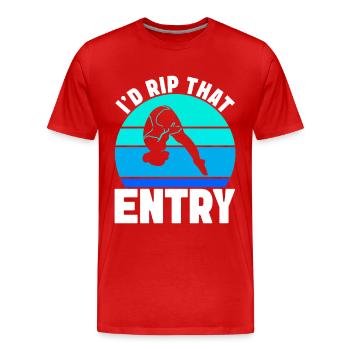 Diving diving board - Men's Premium Organic T-Shirt - red - Front - Damien (186cm)
