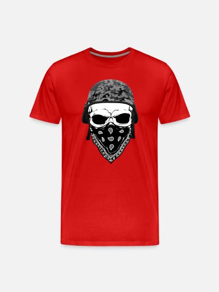 Skull | Skull Camo Helmet - Men's Premium Organic T-Shirt - 