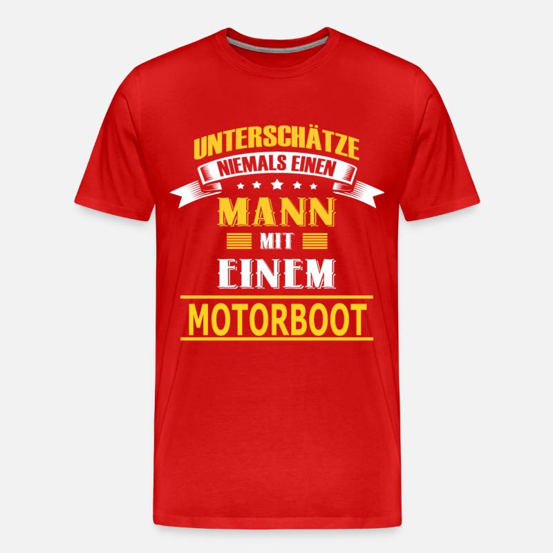 MOTORBOOT - Männer Premium Bio T-Shirt - Rot