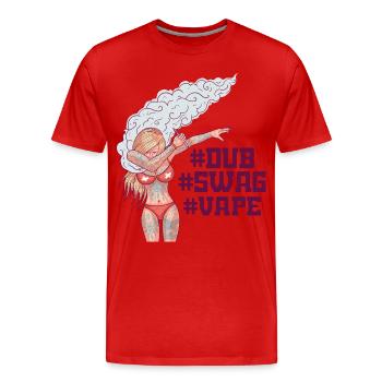 Vape - girl makes the DUBmove - Men's Premium Organic T-Shirt - red - Front - Damien (186cm)