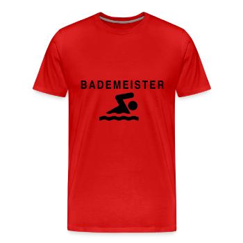 gardien de la piscine - T-shirt bio Premium Homme - rouge - Devant - Damien (186cm)