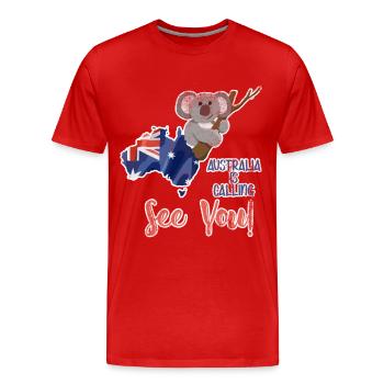 Australie Koala Bear Voyage - T-shirt bio Premium Homme - rouge - Devant - Damien (186cm)