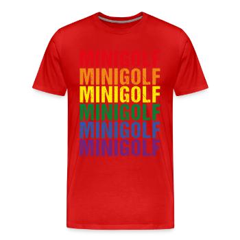 Minigolf Minigolfer Golfball Indoor Minigolf LGBT - Männer Premium Bio T-Shirt - Rot - Vorne - Damien (186cm)
