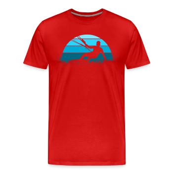 Kiteboard Kitesurfen - Männer Premium Bio T-Shirt - Rot - Vorne - Damien (186cm)