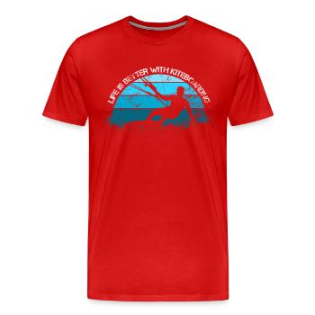 Kiteboarder - T-shirt bio Premium Homme - rouge - Devant - Damien (186cm)