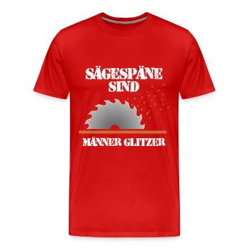 Zimmermann Tischler Holzarbeiter Männer Glitzer - Männer Premium Bio T-Shirt - Rot - Vorne - Damien (186cm)