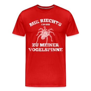 Spinne - Männer Premium Bio T-Shirt - Rot - Vorne - Damien (186cm)
