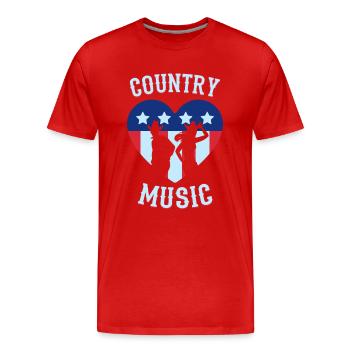 Country Musik Westernmusik Westernstadt - Männer Premium Bio T-Shirt - Rot - Vorne - Damien (186cm)