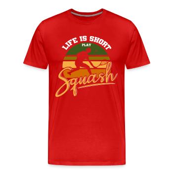 Vintage squash - Men's Premium Organic T-Shirt - red - Front - Damien (186cm)