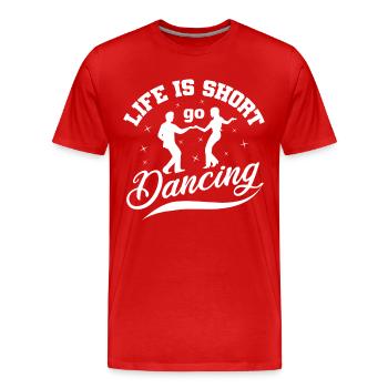 Danse drôle de danse - T-shirt bio Premium Homme - rouge - Devant - Damien (186cm)