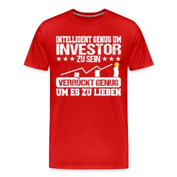 Aktien Investor Kapitalismus Dividenden Geschenk - Männer Premium Bio T-Shirt - Rot - Vorne - Damien (186cm)