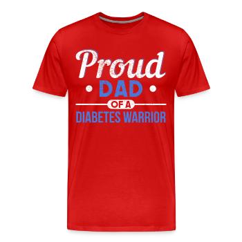 Diabetic T1D Diabetes Gift - Men's Premium Organic T-Shirt - red - Front - Damien (186cm)