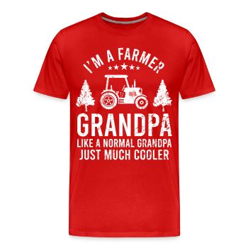 Farmer Grandpa Grandfather Farmer Gift - Men's Premium Organic T-Shirt - red - Front - Damien (186cm)