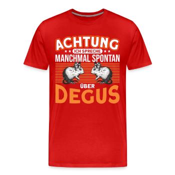 Deguhalter Degu Spontan Geschenk - Männer Premium Bio T-Shirt - Rot - Vorne - Damien (186cm)