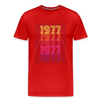 1977 Retro Vintage Birthday Gift - Men's Premium Organic T-Shirt - red - Front - Damien (186cm)