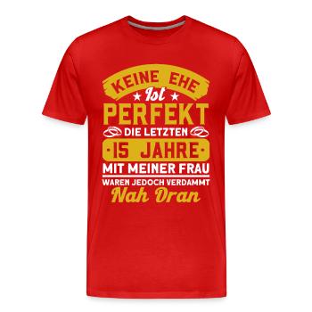 15. Hochzeitstag Kristallhochzeit Ehepaar Geschenk - Männer Premium Bio T-Shirt - Rot - Vorne - Damien (186cm)
