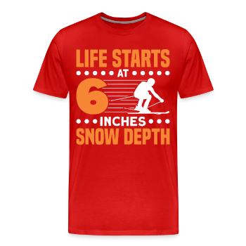 Skifahrer Skifahren Skifahren Geschenk - Männer Premium Bio T-Shirt - Rot - Vorne - Damien (186cm)