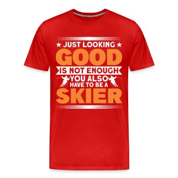 Skifahren Skifahrer Skifahren Geschenk - Männer Premium Bio T-Shirt - Rot - Vorne - Damien (186cm)
