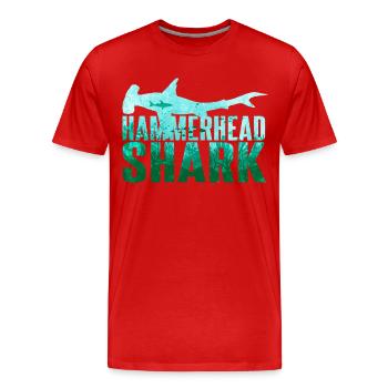 Hammerhead Shark Shark Shark - Men's Premium Organic T-Shirt - red - Front - Damien (186cm)