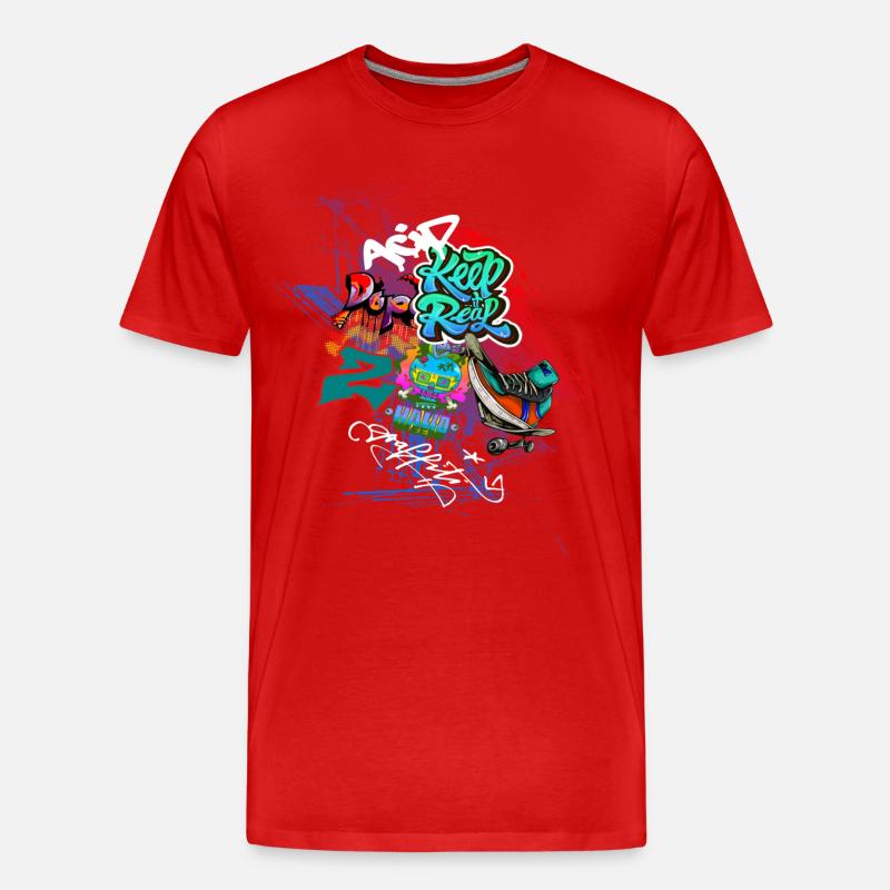 Graffiti Design - Männer Premium Bio T-Shirt - Rot