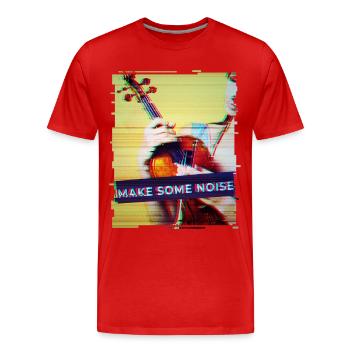 Geige Design im grunge Punk Look Geigenspieler - Männer Premium Bio T-Shirt - Rot - Vorne - Damien (186cm)