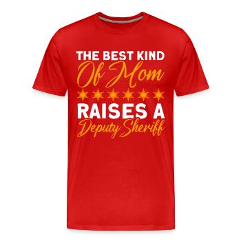 Maman Shérif Adjoint Maman Mère - T-shirt bio Premium Homme - rouge - Devant - Damien (186cm)