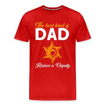 Papa Assistant Sheriff Papa Father - Men's Premium Organic T-Shirt - red - Front - Damien (186cm)