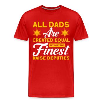 Meilleur père Assistant Shérif Papa Père - T-shirt bio Premium Homme - rouge - Devant - Damien (186cm)