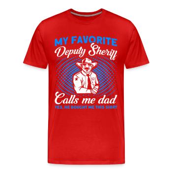 Papa Assistant Sheriff Papa Father - Men's Premium Organic T-Shirt - red - Front - Damien (186cm)