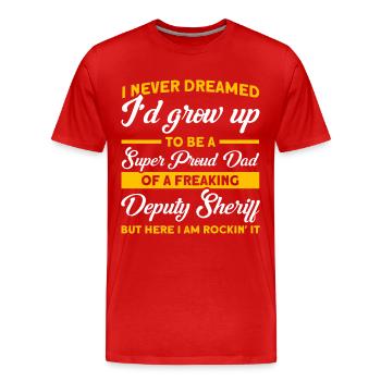 Papa Assistant Sheriff Papa Father - Men's Premium Organic T-Shirt - red - Front - Damien (186cm)
