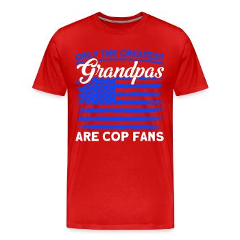 American Police Police Grandfather - Men's Premium Organic T-Shirt - red - Front - Damien (186cm)