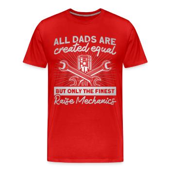 Meilleurs Pères Père Mécanicien Père Famille - T-shirt bio Premium Homme - rouge - Devant - Damien (186cm)