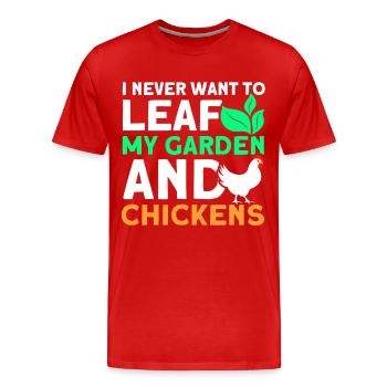 Gardening Gardener Chicken Farmer Chicken Feeder - Men's Premium Organic T-Shirt - red - Front - Damien (186cm)