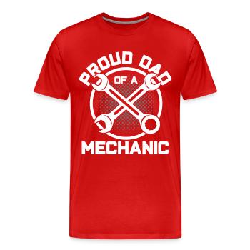 Fier Papa Père Mécanicien Père Famille - T-shirt bio Premium Homme - rouge - Devant - Damien (186cm)