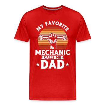 Mécanicien préféré Père Mécanicien Père - T-shirt bio Premium Homme - rouge - Devant - Damien (186cm)