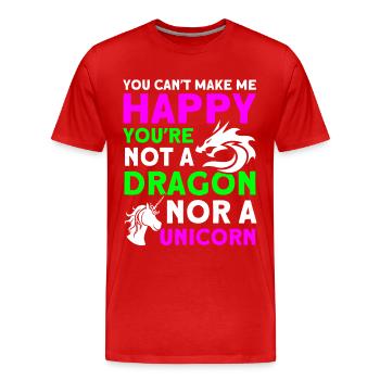 Happy Dragon Unicorn Unicorn Amoureux - T-shirt bio Premium Homme - rouge - Devant - Damien (186cm)
