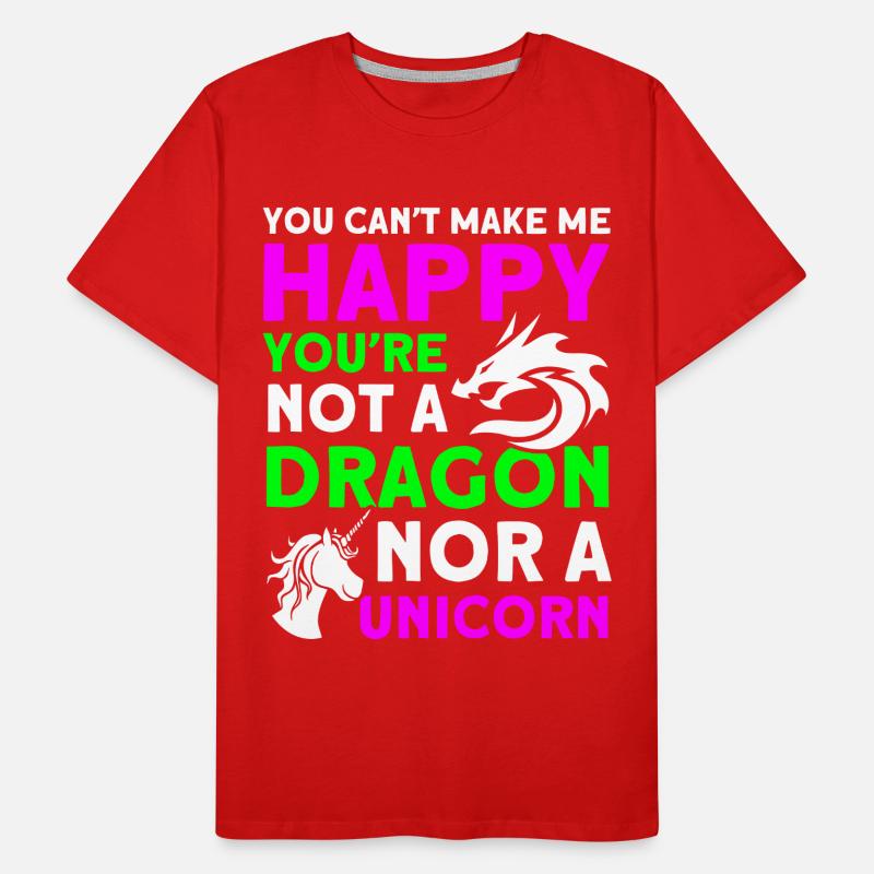 Glücklich Drache Einhorn Einhorn Liebhaber Männer Premium Bio T-Shirt