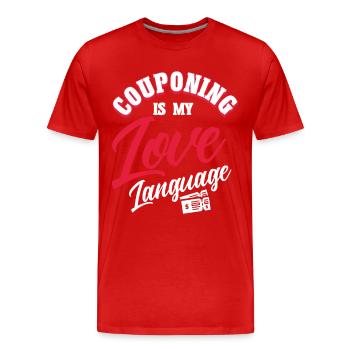 Coupon Shopper Discount Couponer Vente à prix réduit - T-shirt bio Premium Homme - rouge - Devant - Damien (186cm)