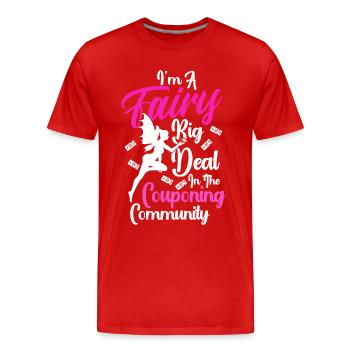 Coupon Shopper Discount Couponer Vente à prix réduit - T-shirt bio Premium Homme - rouge - Devant - Damien (186cm)