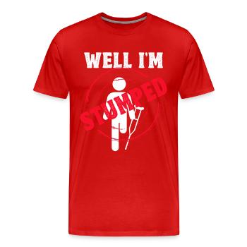 Handicap Amputee Amputation Prosthetic Leg - Men's Premium Organic T-Shirt - red - Front - Damien (186cm)
