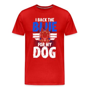 Deutscher Schäferhund Polizeihund Polizei Hund - Männer Premium Bio T-Shirt - Rot - Vorne - Damien (186cm)