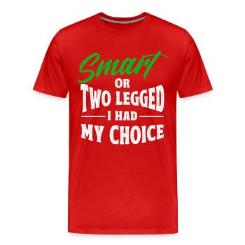 Handicap Amputee Amputation Prosthetic Leg - Men's Premium Organic T-Shirt - red - Front - Damien (186cm)