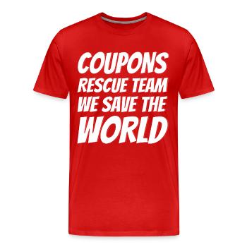 Coupon Shopper Discount Couponer Discount Sale - Men's Premium Organic T-Shirt - red - Front - Damien (186cm)