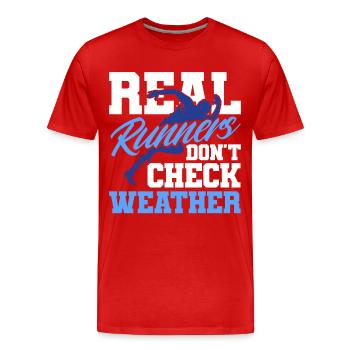 Motivation Streak Running Runner Marathon - Men's Premium Organic T-Shirt - red - Front - Damien (186cm)