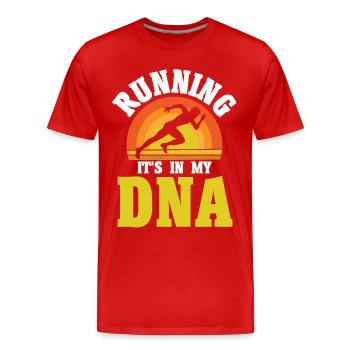 Motivation Streak Running Runner Marathon - Men's Premium Organic T-Shirt - red - Front - Damien (186cm)