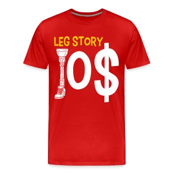 Handicap Amputee Amputation Prosthetic Leg - Men's Premium Organic T-Shirt - red - Front - Damien (186cm)