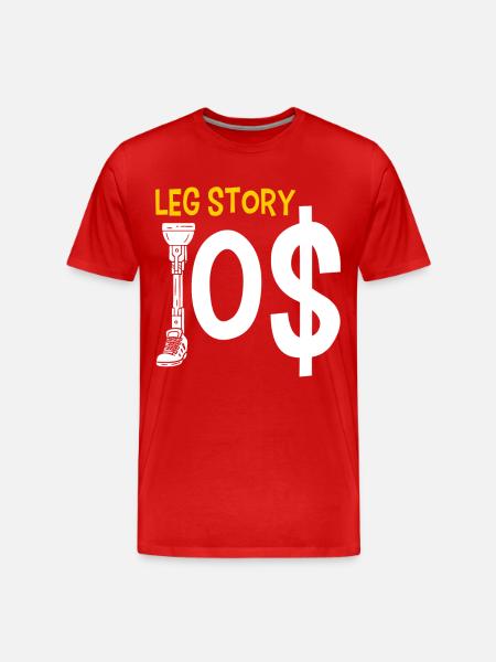Handicap Amputee Amputation Prosthetic Leg - Men's Premium Organic T-Shirt - red